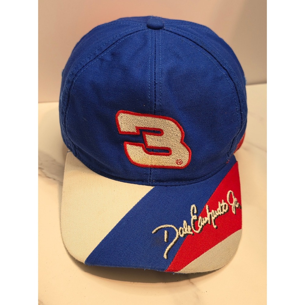 Vintage Dale Earnhardt Jr 3 NASCAR Hat Competitors View Blue Red Snapback Cap